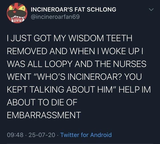 Getting my wisdom teeth pulled soon and I’m genuinely mortified at the possibility of me recreating this