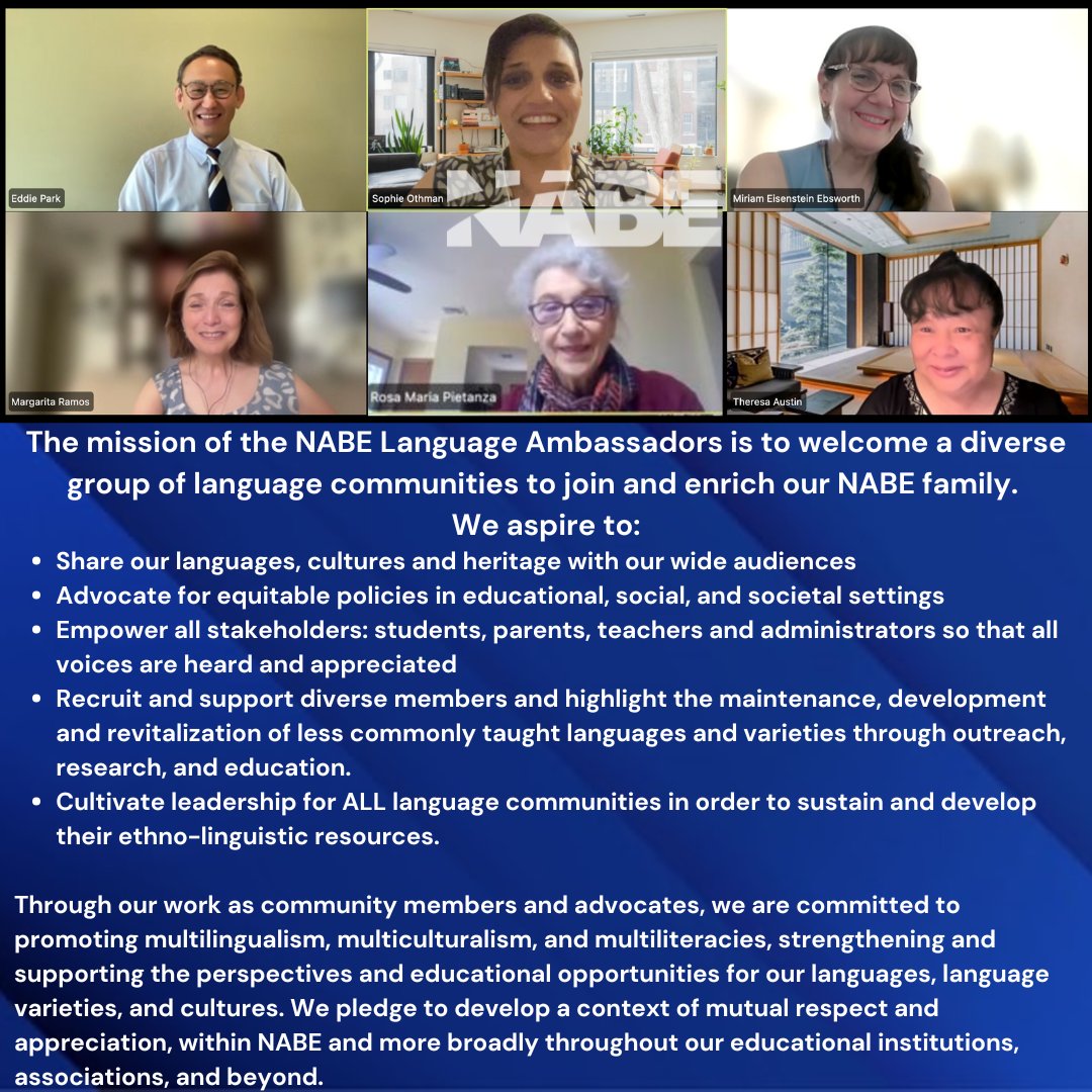 NABE Language Ambassadors – United to Defend Multilingualism in the United States 📷

Yesterday, the NABE Language Ambassadors gathered with renewed determination to affirm that multilingualism is a strength.

From French to Italian, Arabic to Mandarin, Japanese to Indigenous