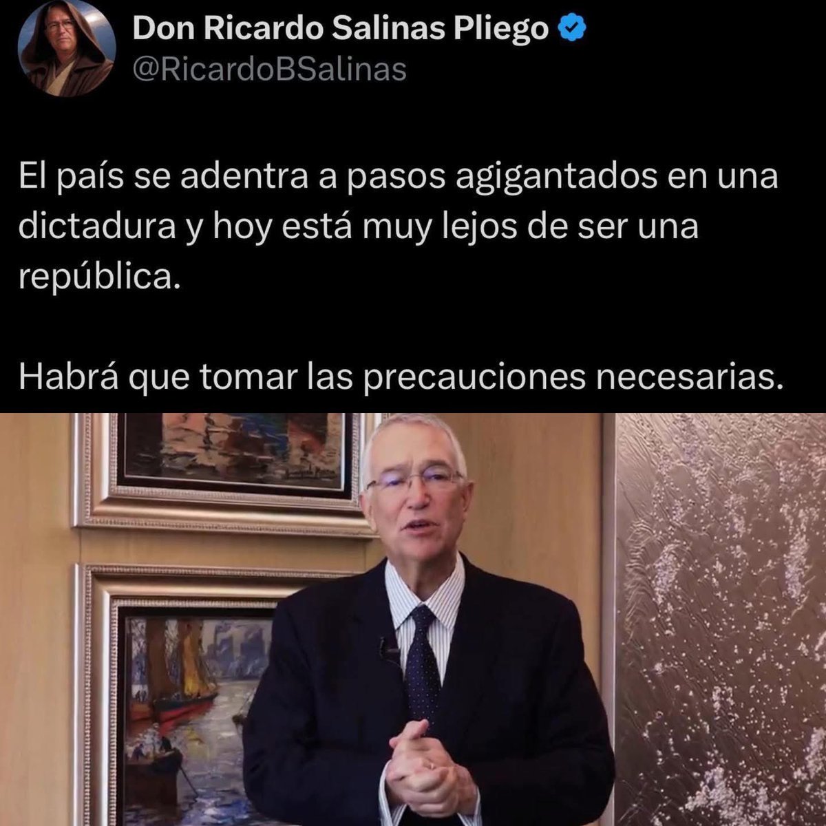 "¡Viva la libertad carajo!"

Menos la de que me cobren los impuestos que debo. 

No huele a miedo, APESTA a pánico. 

Para Ricardo Salinas Pliego una dictadura es cuando obligan a los ricos evasores a cumplir la ley.