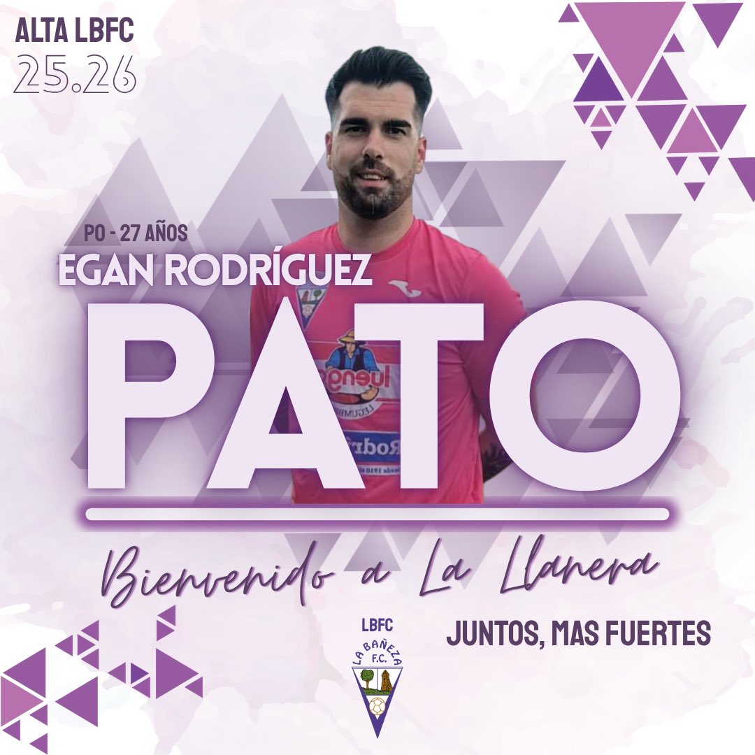 ⒻⒾⒸⒽⒶⒿⒺ |25-26

𝙋𝙖𝙩𝙧𝙞𝙘𝙞𝙤 𝙀𝙜𝙖𝙣 “𝙋𝙖𝙩𝙤”

Formado en el CD La Bañeza y tras su paso por CD Benavente.

Pato se une a La Bañeza F.C y será el guardián de la portería  la próxima temporada.

¡Bienvenido a La Llanera!