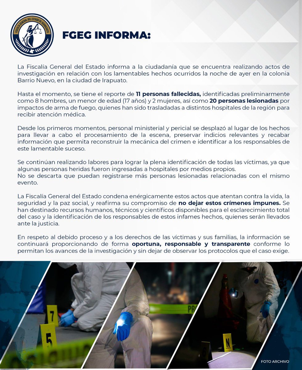 Sared_Molinaa's tweet photo. La Fiscalía se pronuncia sobre el hecho, informa son 11 personas fallecidas y 20 lesionadas. https://t.co/K4fMqXIKFk