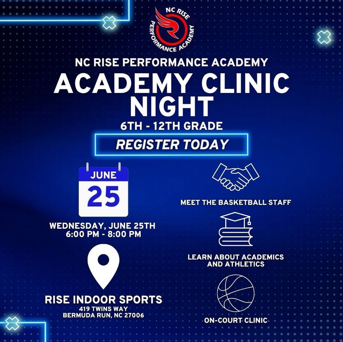 FredrickCannon1's tweet photo. Basketball interest meeting tonight at 6PM. Athletes will workout. Parent meeting will start promptly at 6PM. Location Rise Indoor Sports. NC Rise Performance Academy begins its school year this August. https://t.co/hPCx8AJgeh