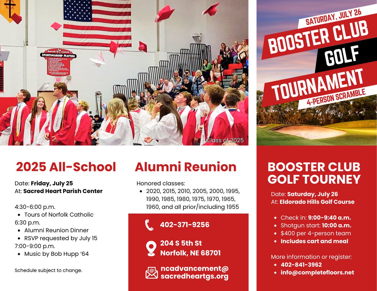 Don't forget to register for our <a href="/NorfolkCatholic/">Norfolk Catholic School</a> alumni weekend‼️

𝔽ℝ𝕀𝔻𝔸𝕐 - 𝕁𝕌𝕃𝕐 2⃣5⃣

⭕️ All classes welcome to attend.
⭕️ Tours of the school prior to dinner at 6:30 p.m.
⭕️ Bob Hupp '64 has agreed to perform during the evening.
⭕️ RSVP link: onrealm.org/sacredheartnor…