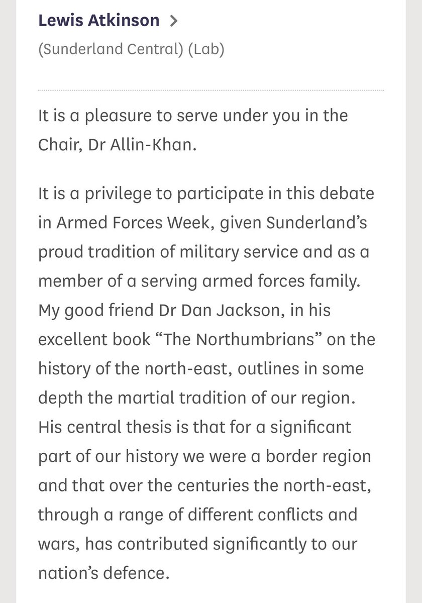 Dan Jackson (@northumbriana) on Twitter photo Thanks to my old pal <a href="/LewisAtkinson/">Lewis Atkinson MP</a> for the mention in parliament today. An excellent contribution 🫡
hansard.parliament.uk/Commons/2025-0… Thanks to my old pal <a href="/LewisAtkinson/">Lewis Atkinson MP</a> for the mention in parliament today. An excellent contribution 🫡
hansard.parliament.uk/Commons/2025-0…
