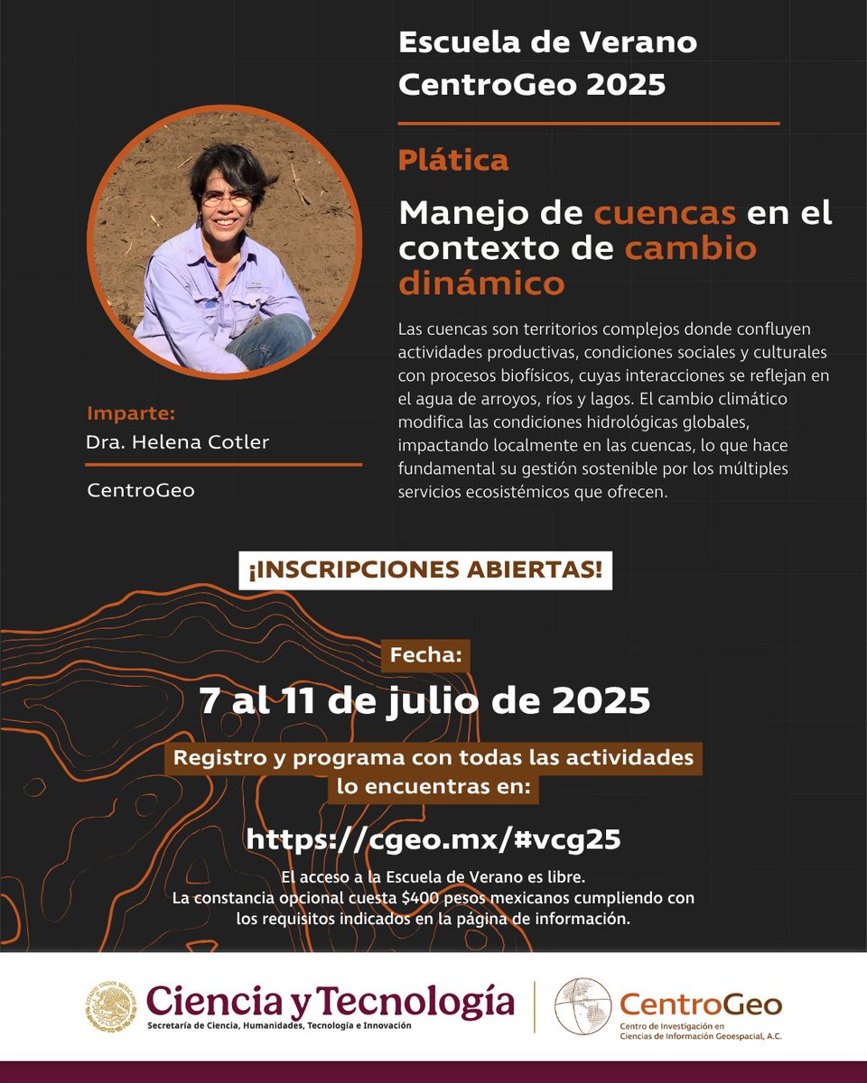CentroGeo_'s tweet photo. ¿Te interesa la ciencia, la tecnología y el territorio?
En la Escuela de Verano de CentroGeo aprenderás sobre las Ciencias de Información Geoespacial con expertos.
Valor curricular + talleres y pláticas
Del 7 al 11 de julio
Inscríbete aquí: https://t.co/zXClpGm9nm https://t.co/tKq8jbyQkK