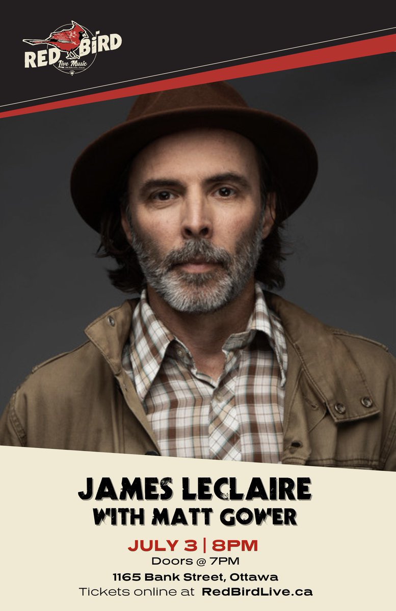 LP/CD RELEASE show <a href="/RedBirdLive1/">Red Bird Live</a> with <a href="/MattGowerOttawa/">Matt Gower</a> on July 3rd