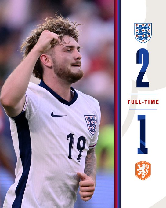 U21 EURO semi-final full-time: England 2-1 Netherlands. 