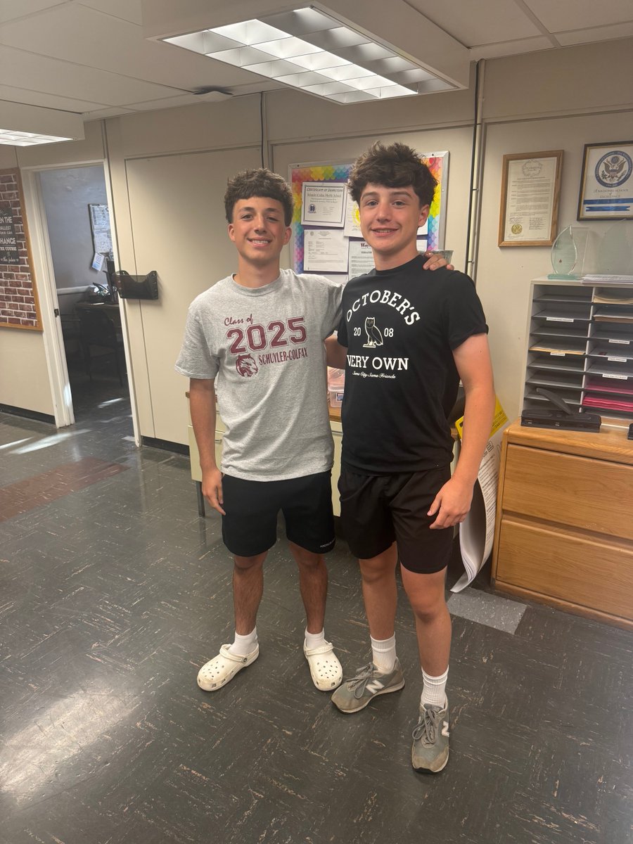 Brody and Alex, our Student Council President and Vice President, on their last day of morning announcements. Thank you. Job well done this year by all of our officers and representatives. (Officers: Brody, Alex, Will, Cassidy, and Ryan) We hope you all had as much fun as we did!