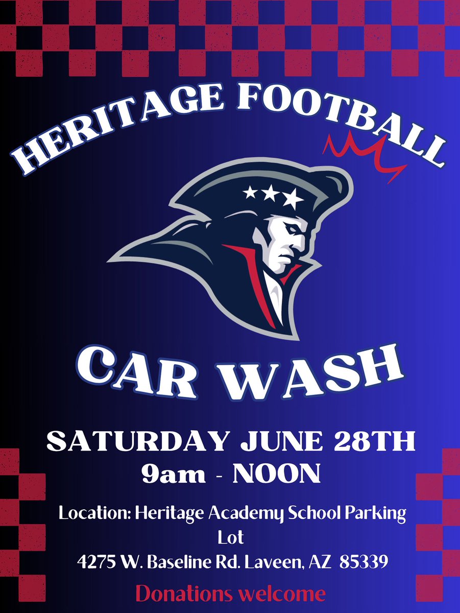 Come out to our Car Wash this Saturday June 28th from 9am-Noon and come get your car washed nice and clean by our amazing football team!
#WeUsOurs #HeroDNA