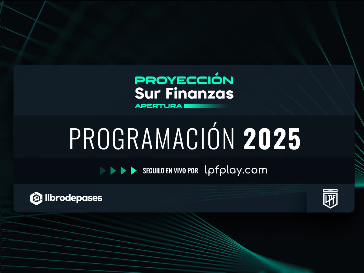 Proyeccion LPF (@proyeccionlpf) on Twitter photo 🔜🏆 ¡Todo confirmado! La final del #TorneoProyección <a href="/surfinanzas/">Sur Finanzas</a> Apertura, entre <a href="/Velez/">Vélez Sarsfield</a> y <a href="/SanLorenzo/">San Lorenzo</a>, se disputará el domingo 6 de julio a las 15hs en el estadio Ciudad de Vicente López.
➡️ Más información: ligaprofesional.ar/notas/proyecci… 🔜🏆 ¡Todo confirmado! La final del #TorneoProyección <a href="/surfinanzas/">Sur Finanzas</a> Apertura, entre <a href="/Velez/">Vélez Sarsfield</a> y <a href="/SanLorenzo/">San Lorenzo</a>, se disputará el domingo 6 de julio a las 15hs en el estadio Ciudad de Vicente López.
➡️ Más información: ligaprofesional.ar/notas/proyecci…