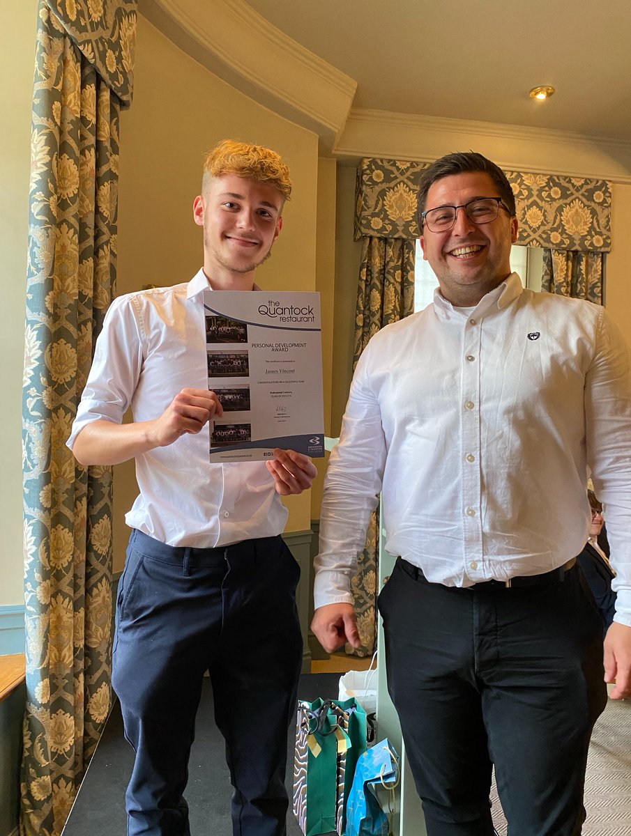 Quantock Restaurant (@quantockbtc) on Twitter photo AWARD WINNER ALERT congratulations to James who won our Hospitality Personal Development Award woo hoo!!!! Great achievement after a fantastic work experience with the team <a href="/GreatFosters/">Great Fosters</a> <a href="/BTC_Coll/">Bridgwater & Taunton College</a> AWARD WINNER ALERT congratulations to James who won our Hospitality Personal Development Award woo hoo!!!! Great achievement after a fantastic work experience with the team <a href="/GreatFosters/">Great Fosters</a> <a href="/BTC_Coll/">Bridgwater & Taunton College</a>