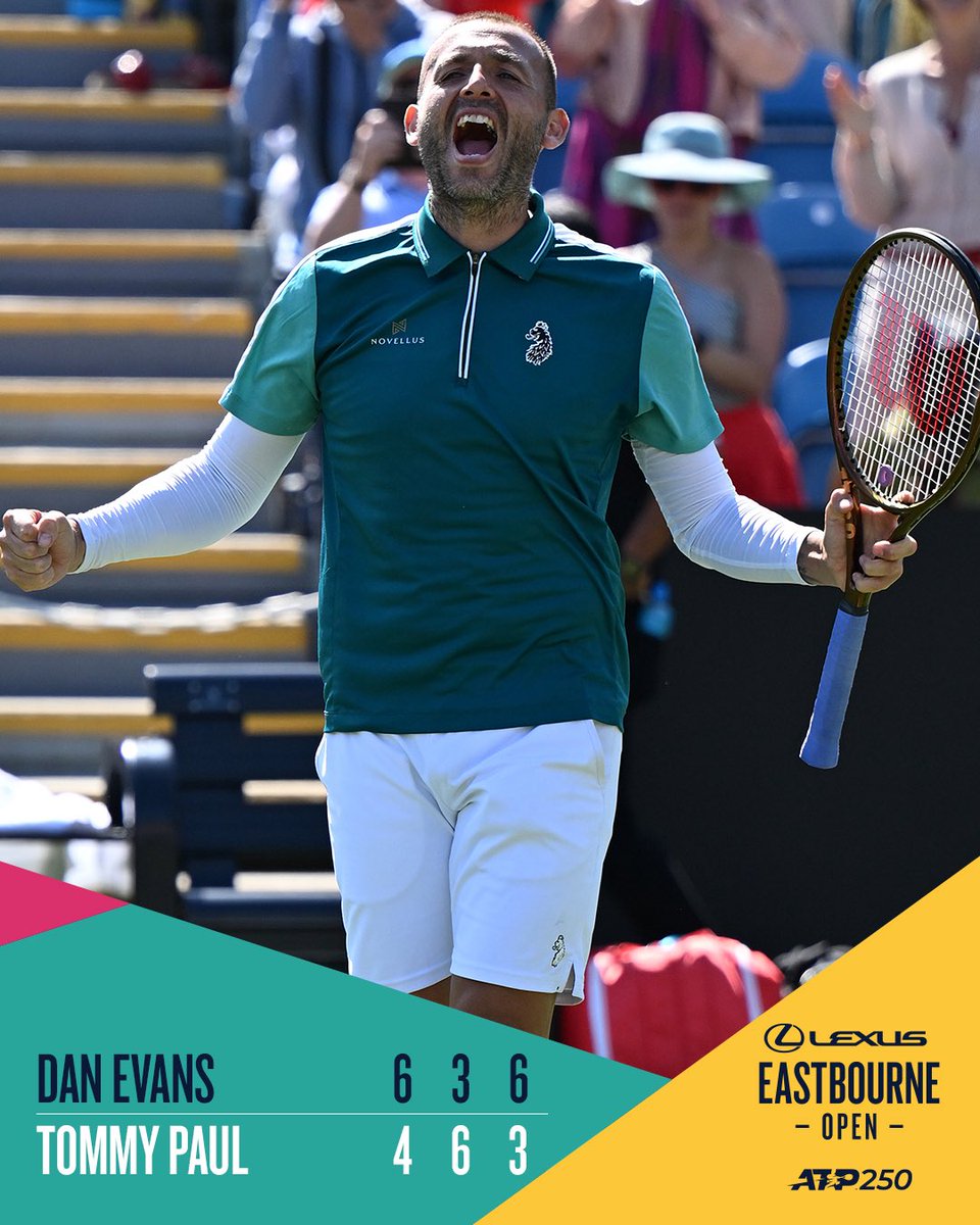 the_LTA's tweet photo. A second Top 20 win in two weeks for Dan Evans!!!!

#BackTheBrits 🇬🇧 | #LexusEastbourneOpen https://t.co/doNDm4NEA8