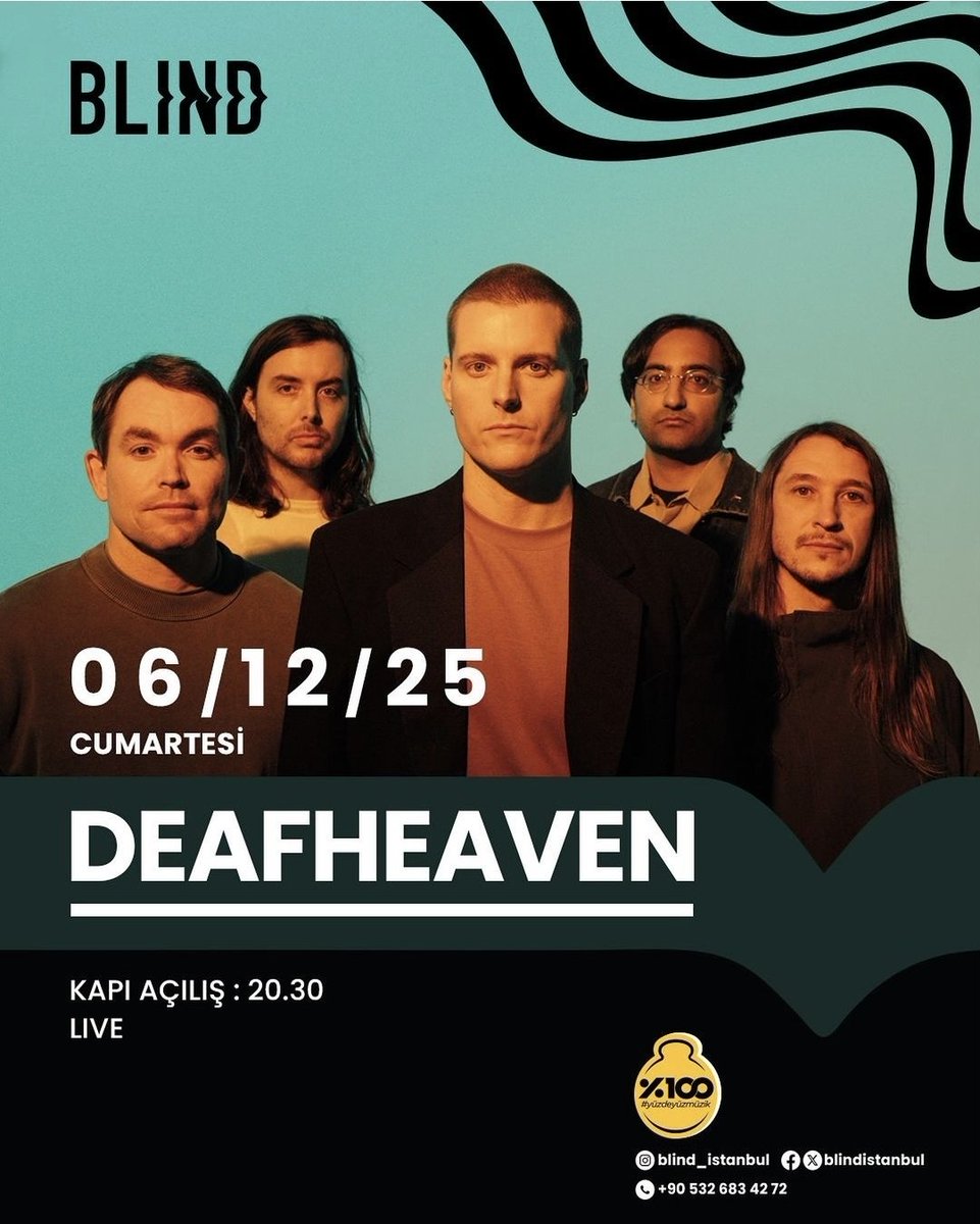 Amerikalı post black metal grubu Deafheaven ilk kez Türkiye'de  ! Grup , 06 Aralık 2025'de Blind İstanbul'da sahne alacak.
