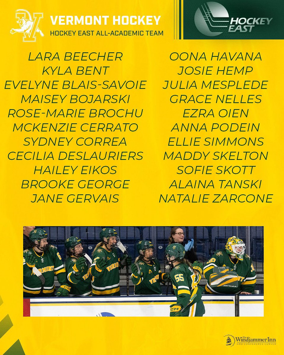 UVM Women's Hockey (@uvmwhockey) on Twitter photo 👏 👏 Congratulations to our 2️⃣2️⃣ <a href="/hockey_east/">Hockey East</a> All-Academic Team honorees!
#802Hockey | #LetsRally 👏 👏 Congratulations to our 2️⃣2️⃣ <a href="/hockey_east/">Hockey East</a> All-Academic Team honorees!
#802Hockey | #LetsRally
