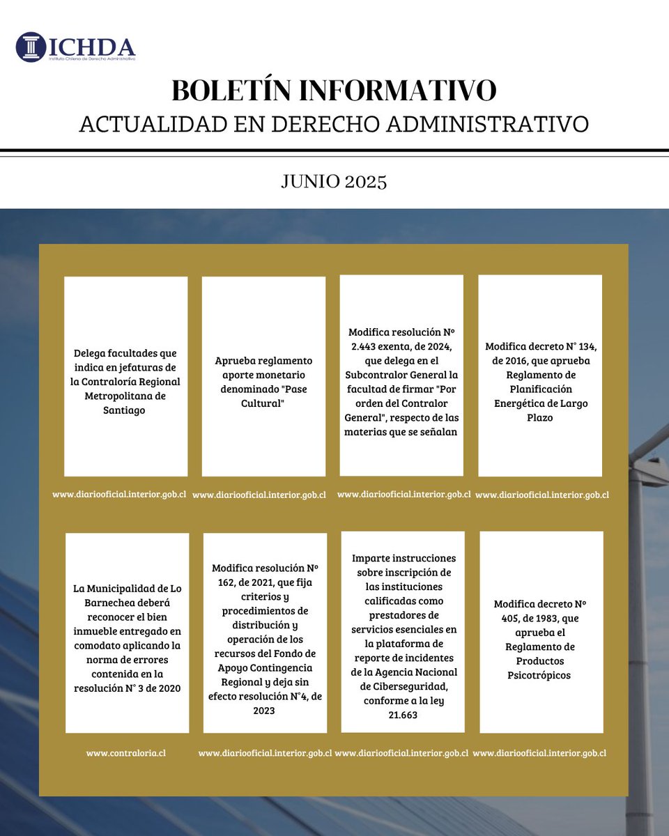 ichdacl's tweet photo. Nuevos decretos y resoluciones exentas #ICHDA comparte y difunde con tus contactos:
✅ Delega facultades que indica en jefaturas de la Contraloría Regional Metropolitana de Santiago https://t.co/OEBDtqN5Fp https://t.co/W46W49XLlz