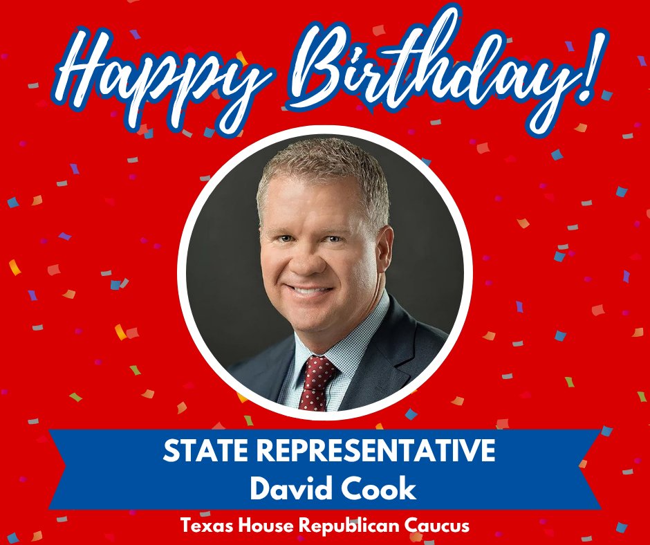 TXGOPCaucus's tweet image. Wishing State Rep. @DavidCookTexas a very happy birthday from the Texas House Republican Caucus!