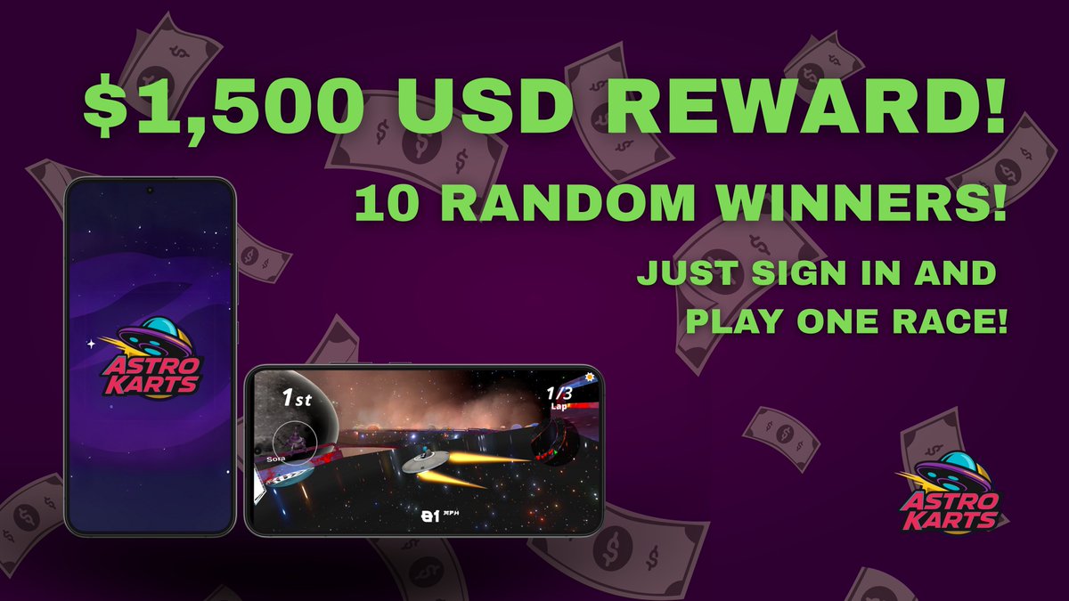 Who's up for a challenge? But not any challenge, a $1,500 USD challenge!

The steps are extremely simple:
1. Sign up for our game right now
2. Play one race on any map

10 random people will be selected once we reach 15k sign ups!

Challenge ends August 15th! GL Earthlings!