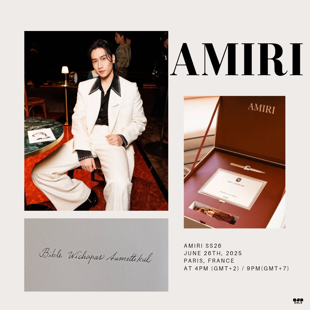 ขาวแดง คู่สีที่ถูกต้อง ส่วนคุณไบเบิ้ล เนื้อคู่ที่ถูกใจ 🫶🏼 

#AMIRI #AMIRITHAILAND 
#AMIRIxBIBLE
#AMIRISS26 #ParisFashionWeek #PFW2025 
<a href="/biblesumett/">Bsumettikul</a> ; #Bsumone #BibleWichapas