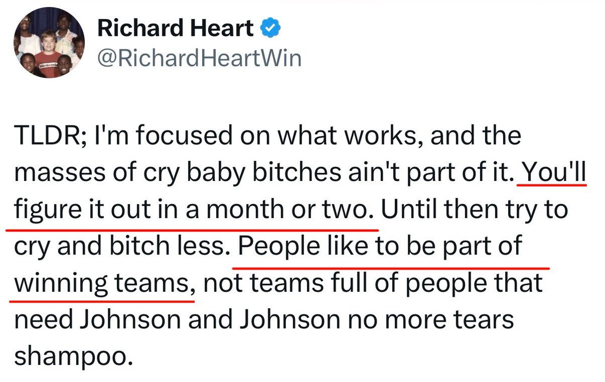 HviidHEX's tweet image. JUST IN: Richard going on a rant about blocking cry babies that are actively denigrating something you’re passionate about
“You’ll figure it out in a month or two”
“People like to be part of winning teams”
Could sound like we’re about to witness some big things happening