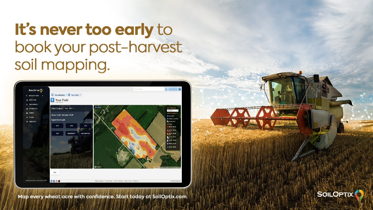 Summer may be just beginning, but it’s the right time to start planning for post-harvest.

SoilOptix® high-resolution mapping delivers over 335 data points per acre across 25+ layers of insight, giving you the data to make smarter, more profitable decisions for next season.

🌾