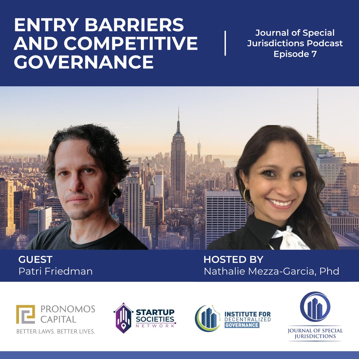 StartSocieties's tweet image. Entry Barriers and Competitive Governance. In episode 7, Patri Friedman explains why real innovation in governance comes from creating new jurisdictions not just moving between them.
📺 Watch now: buff.ly/sYJBy2z
#Governance #StartupSocieties #Decentralization #Startups