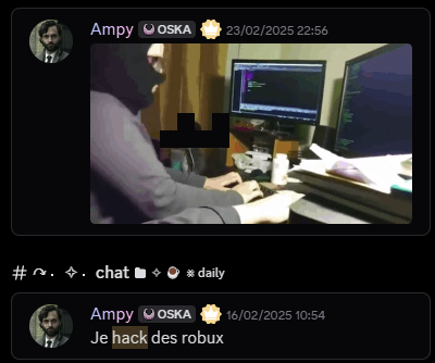 guts_cmoi's tweet photo. 3/12 - Ces "menaces" ? Des blagues privées qui ne les concernent pas. 
Les personnes visées ont quitté le serveur. 
Falsifier des messages avec F12, c'est pathétique. https://t.co/5rfFwuRUDp