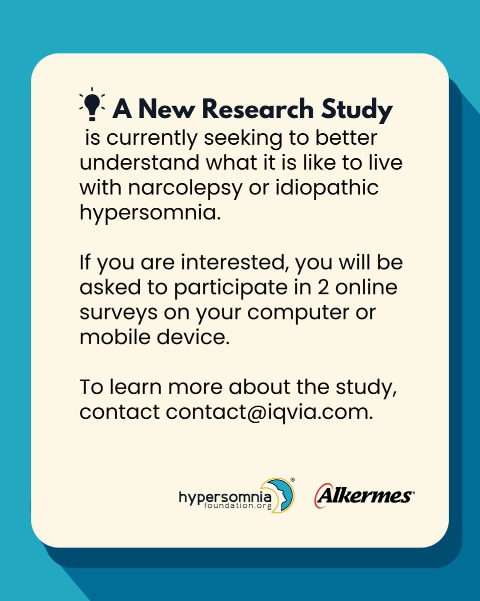 We are recruiting adults living with narcolepsy or idiopathic hypersomnia in the US to participate in an online survey study.

All study participants will receive payment.

If you are interested in participating in this study, please click - survey.euro.confirmit.com/wix/7/p4309444…