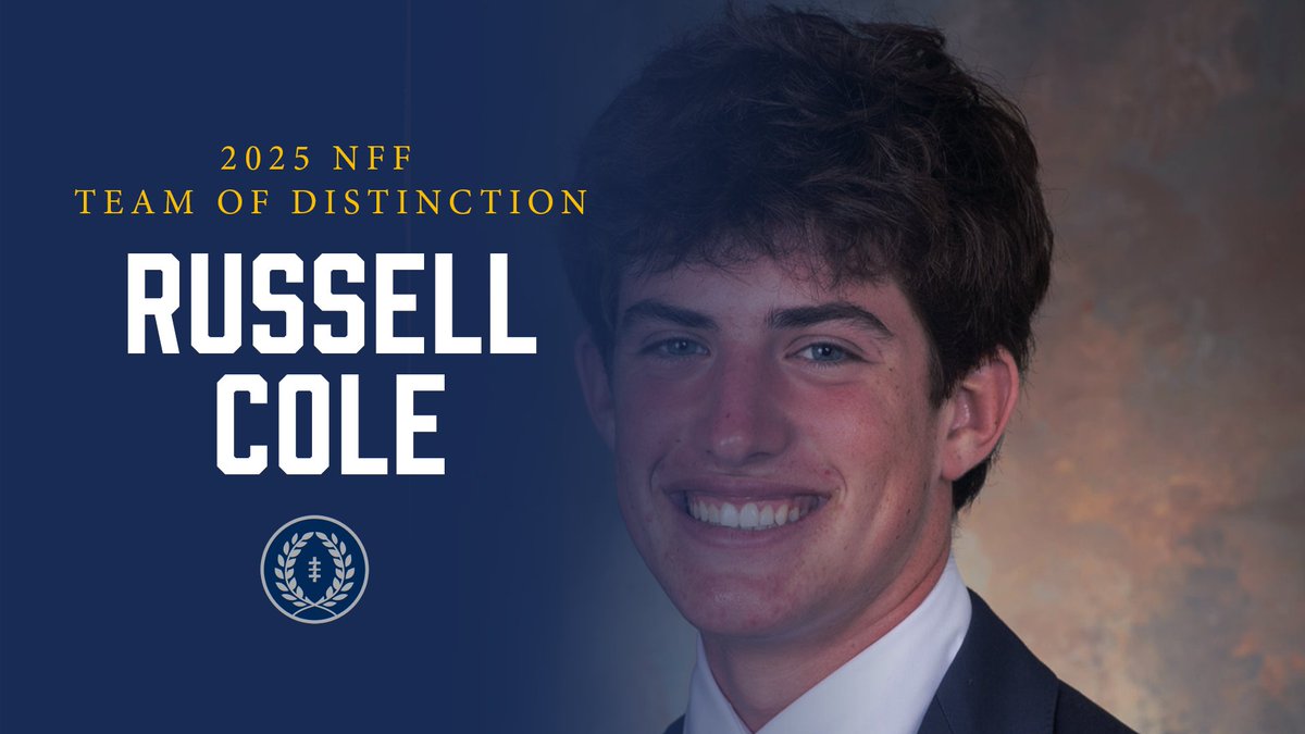 🎓🏈 Congrats to Russell Cole of Tuscaloosa Academy (AL) on being named to the 2025 NFF Team of Distinction!

With a 4.14 GPA &amp; honors in NHS, Russell earned Academic All-America recognition while locking down First Team All-Region honors.

More👇 footballfoundation.org/news/2025/6/25…