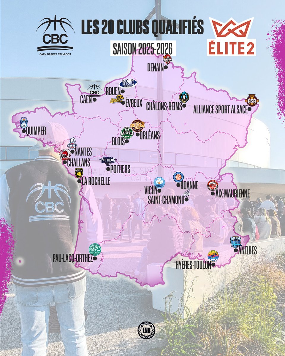🧐 Et si on regardait les 20 équipes d'Elite 2 pour la saison 2025-2026 sur une carte...
Eh bien, ça fait du beau monde 💥

Go CBC 🫶

#CBCFamily