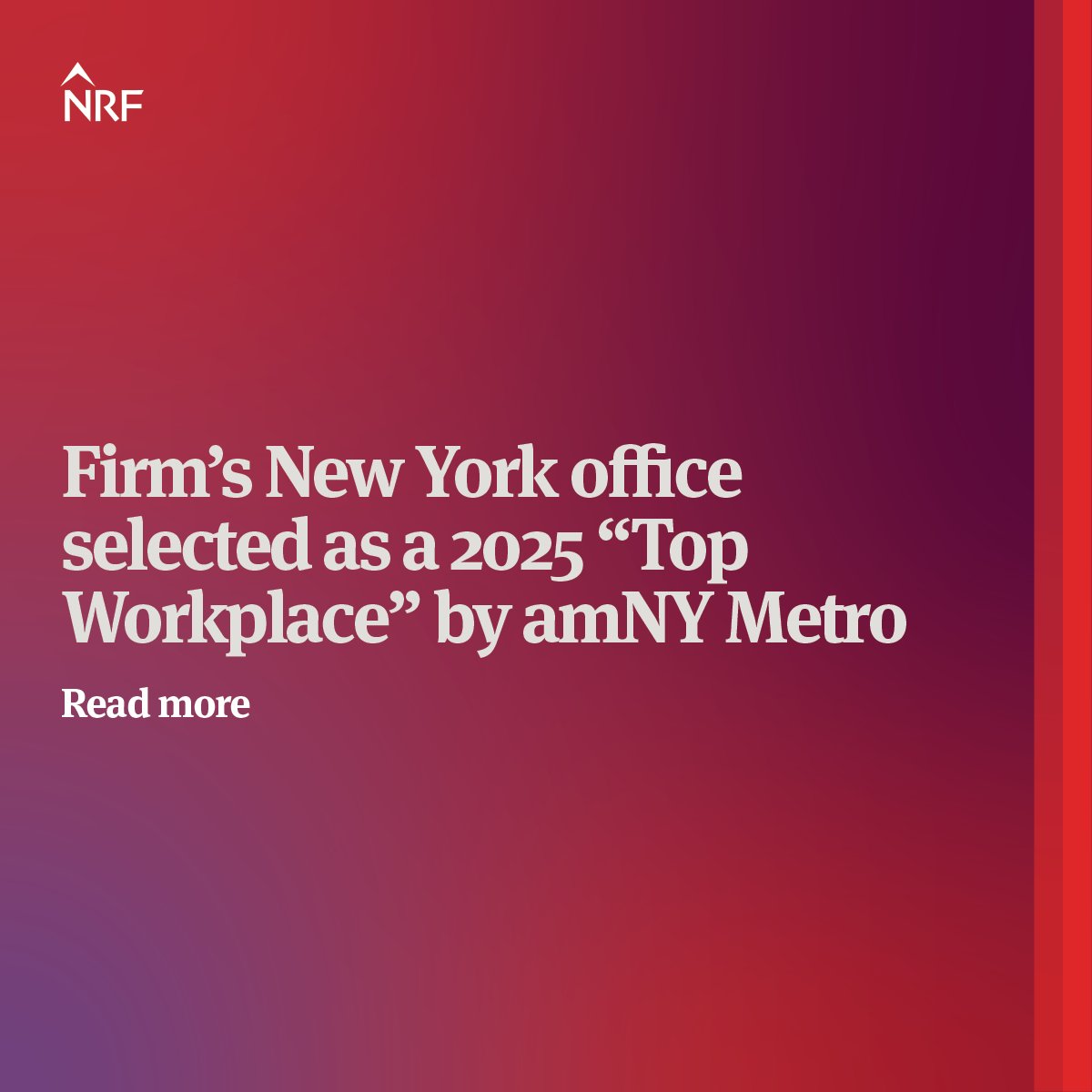 We are proud to be a named “Top Workplace” in New York City by employee engagement firm Energage for the fourth consecutive year, placing us among only 48 companies on the 2025 list. ow.ly/BXhc50Wga89