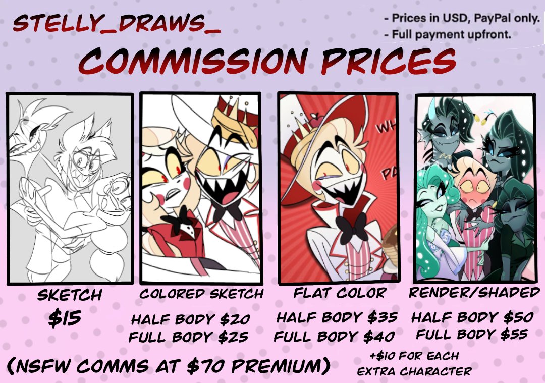 Spicy__Sushi's tweet image. Opening commissions because ya girl is broke
(Not on sheet but full colored bust is $20)