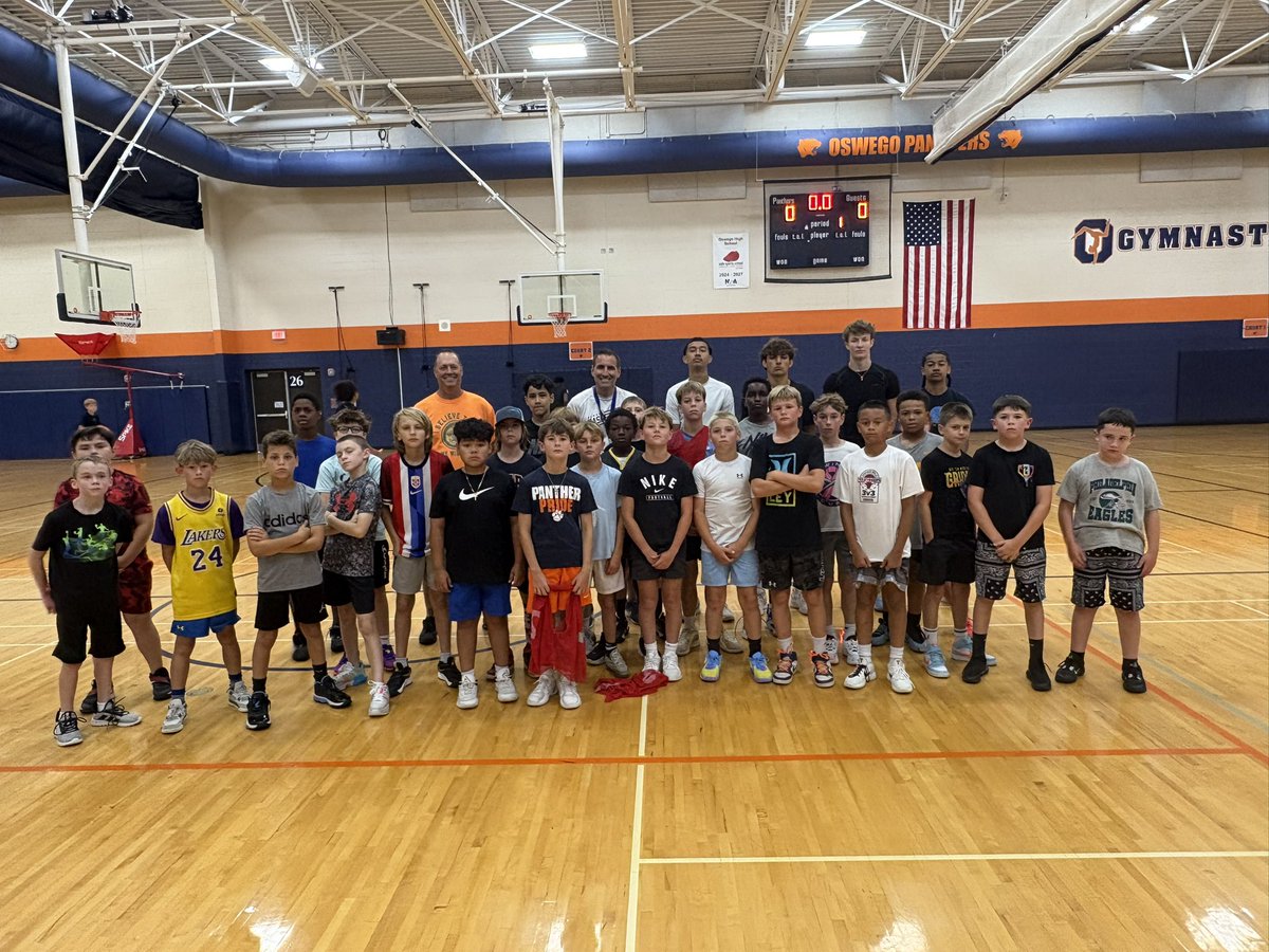 Matt Borrowman (@mattb_man) on Twitter photo Awesome 3 weeks of skills and team camps for just over 100 k-8 Future Panthers. Thanks for working hard, having fun, and getting better. Have a great rest of your summer. Keep working!
#PantherPride
<a href="/OHSPantherHoops/">Oswego HS Boys Basketball</a>
<a href="/OHS_GoPanthers/">OHS Athletics</a>
<a href="/CoachGilmour/">Jeff Gilmour</a> Awesome 3 weeks of skills and team camps for just over 100 k-8 Future Panthers. Thanks for working hard, having fun, and getting better. Have a great rest of your summer. Keep working!
#PantherPride
<a href="/OHSPantherHoops/">Oswego HS Boys Basketball</a>
<a href="/OHS_GoPanthers/">OHS Athletics</a>
<a href="/CoachGilmour/">Jeff Gilmour</a>