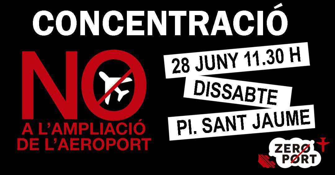 ❌ NO A L'AMPLIACIÓ DE L'AEROPORT

📅 Dissabte 28 de juny
🕢 11:30 h
📍 Pl. Sant Jaume, Barcelona

Sortida des de l’estació de FGC de Sant Boi a les 10:30 h

#NoalAmpliació #MenysAvionsMesVida