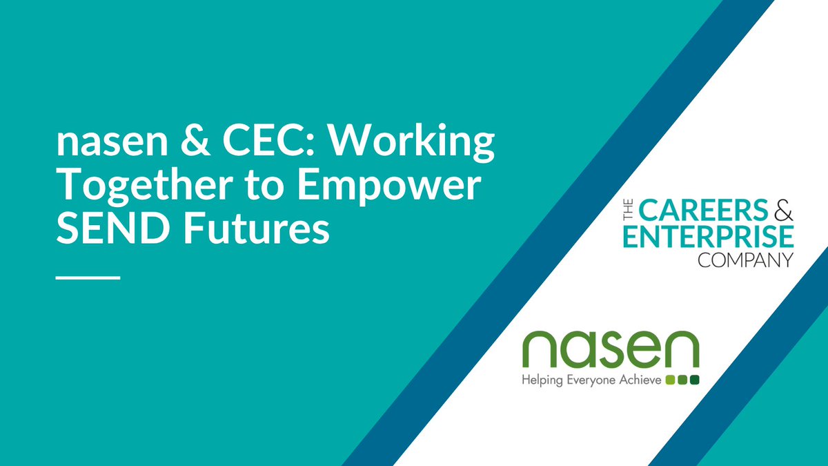 nasen (@nasen_org) on Twitter photo New Strategic Partnership: nasen & <a href="/CareerEnt/">The Careers & Enterprise Company</a> will proudly launch a free CPD course and accompanying guide, this September to support practitioners in collaborating with parents and carers of young people with SEND.
Find out more at the following link: ow.ly/CCm050Wf1Ui New Strategic Partnership: nasen & <a href="/CareerEnt/">The Careers & Enterprise Company</a> will proudly launch a free CPD course and accompanying guide, this September to support practitioners in collaborating with parents and carers of young people with SEND.
Find out more at the following link: ow.ly/CCm050Wf1Ui