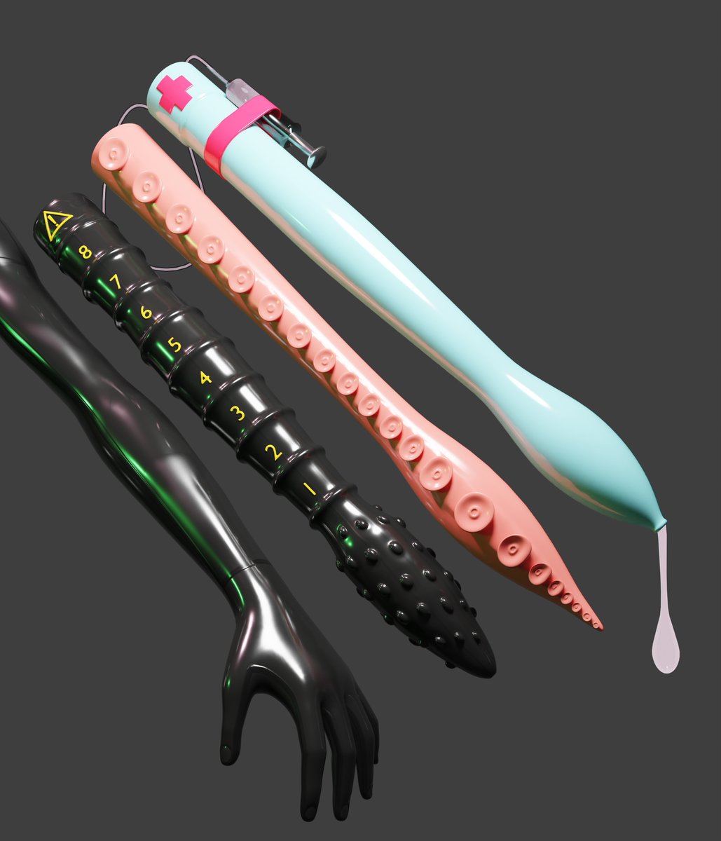 Shoulder-length "gloves" for the discerning fetishist. Why stop at one when you can have a variety?