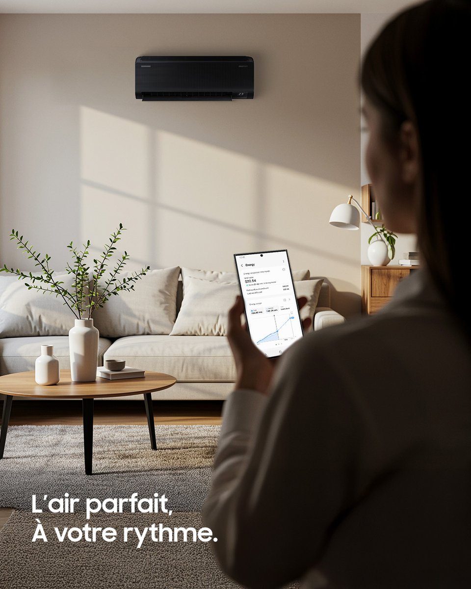 Grâce à AI Auto Cooling, WindFree™ apprend vos habitudes et
ajuste automatiquement la température pour un confort
personnalisé.
📲 Contrôlez tout à distance avec SmartThings.
#Samsung #SamsungHome #bespokeAI #smartthings #windfree