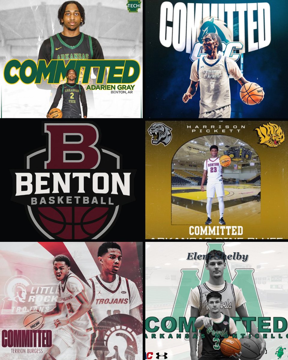 Extremely proud of 5 of our seniors going to play at the next level! 
A.D. Gray is going to Arkansas Tech. 
Caleb Knight is going to CBC.
Harrison Pickett is going to UAPB. 
Terrion Burgess is going to UALR. 
Elem Shelby is going to UAM. 

Good luck to these five young men!
