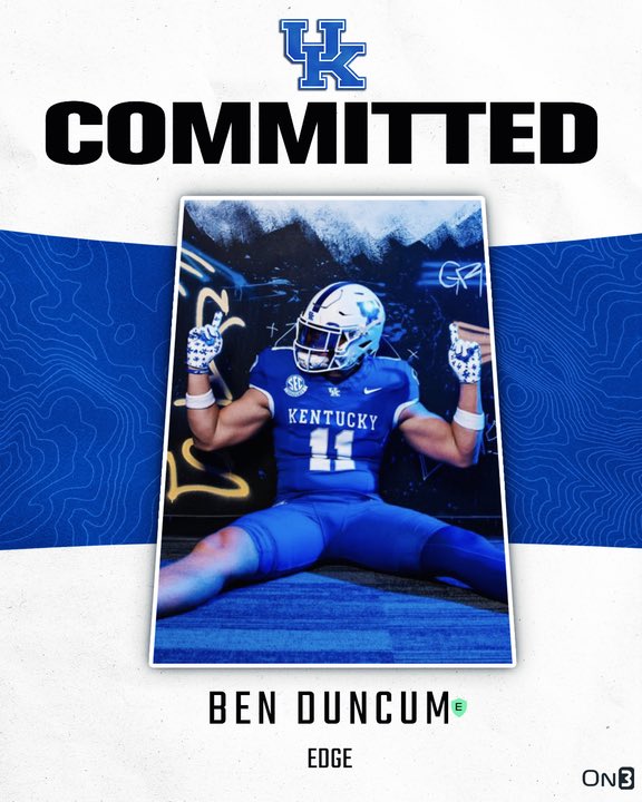 Kentucky picks up ANOTHER recruiting win in the state of Texas. 

Welcome Lake Travis DL Ben Duncum to #BBN 

on3.com/teams/kentucky…