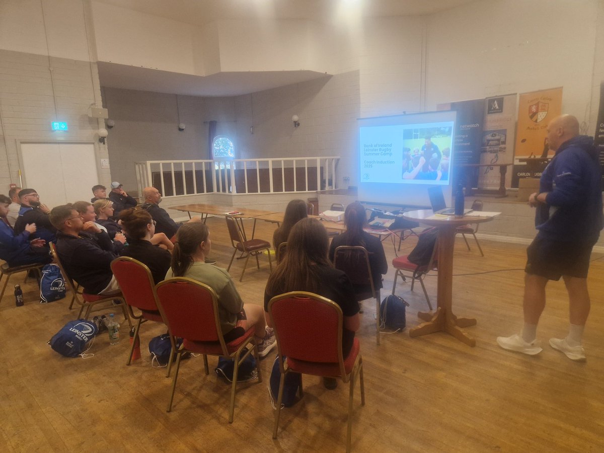 MikeBolger3's tweet photo. @LeinsterBranch South East Summer Camp induction underway in @carlowrugby #summerhasstarted https://t.co/mIyNnuhs0C
