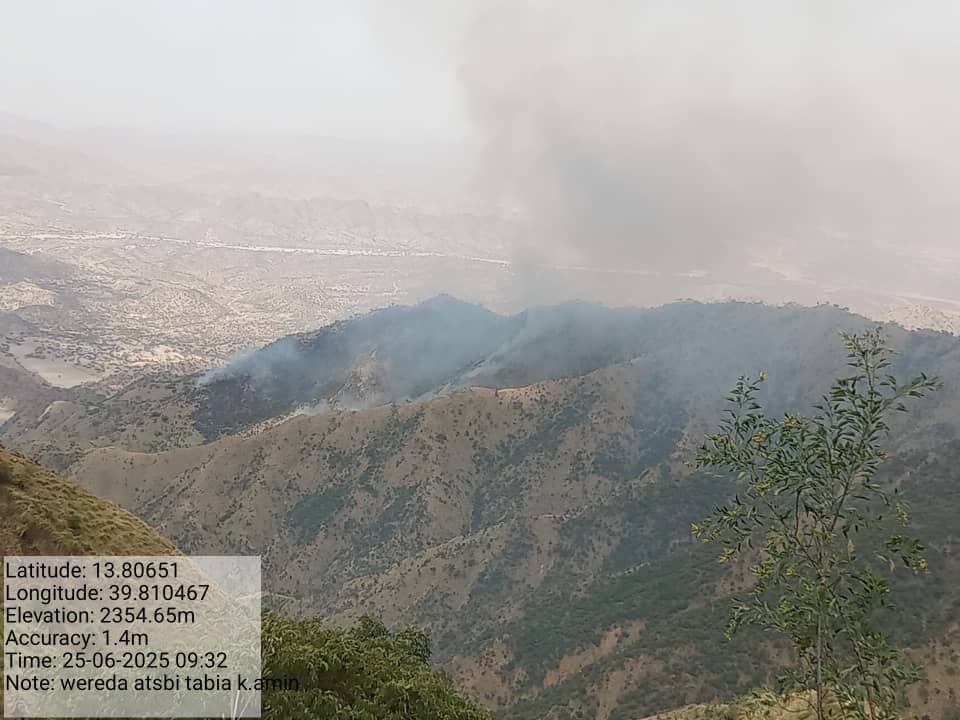 Goyteom37's tweet photo. ⚠️🚨#Tigray: A fire outbreak has occurred in the Eastern Zone of Tigray. The fire started from Afar region. It is near #Wahale area Bohale Kushet in #Kalamin Kebelle, Atsbi District. The Regional IRA has sent a request to the Federal Authority MoA and EDRMC to control the fire. https://t.co/hJGrN814XH