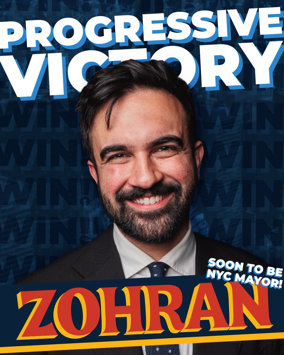 ProgressiveVic's tweet photo. CONGRATULATIONS to @ZohranKMamdani and his entire team for their stunning victory last night! New York City is long overdue for a mayor ready to stand up for the progressive ideals of its residents!
#ZohranForMayor #ProgressiveVictory https://t.co/F9ImHifVDa