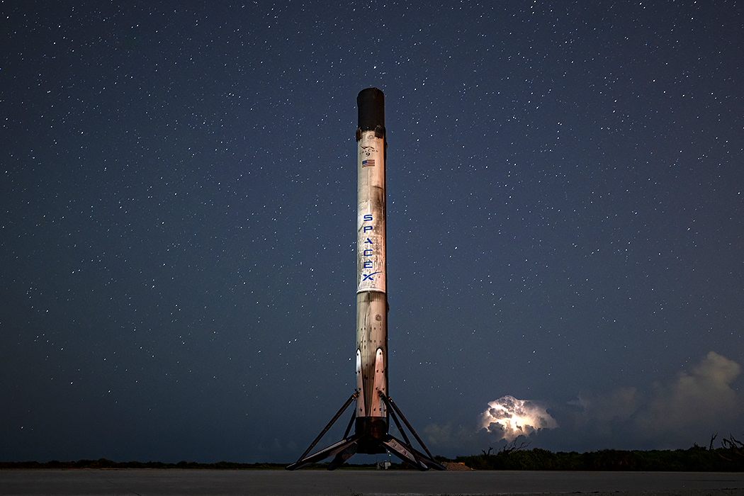 First stage on LZ-1 &amp; thunderstorm