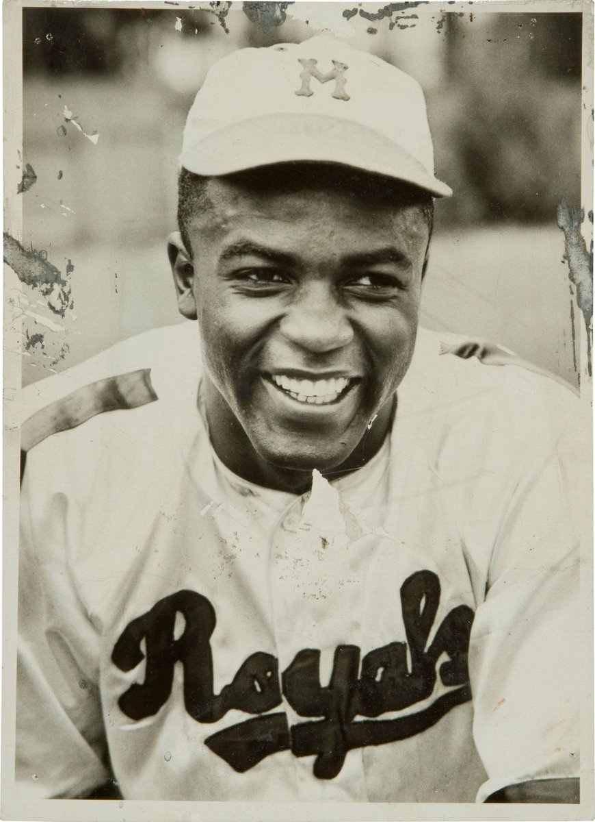 The hero with a thousand faces--that of every man of color to enter MLB since 1947. Below, Jackie Robinson on April 17, 1946.