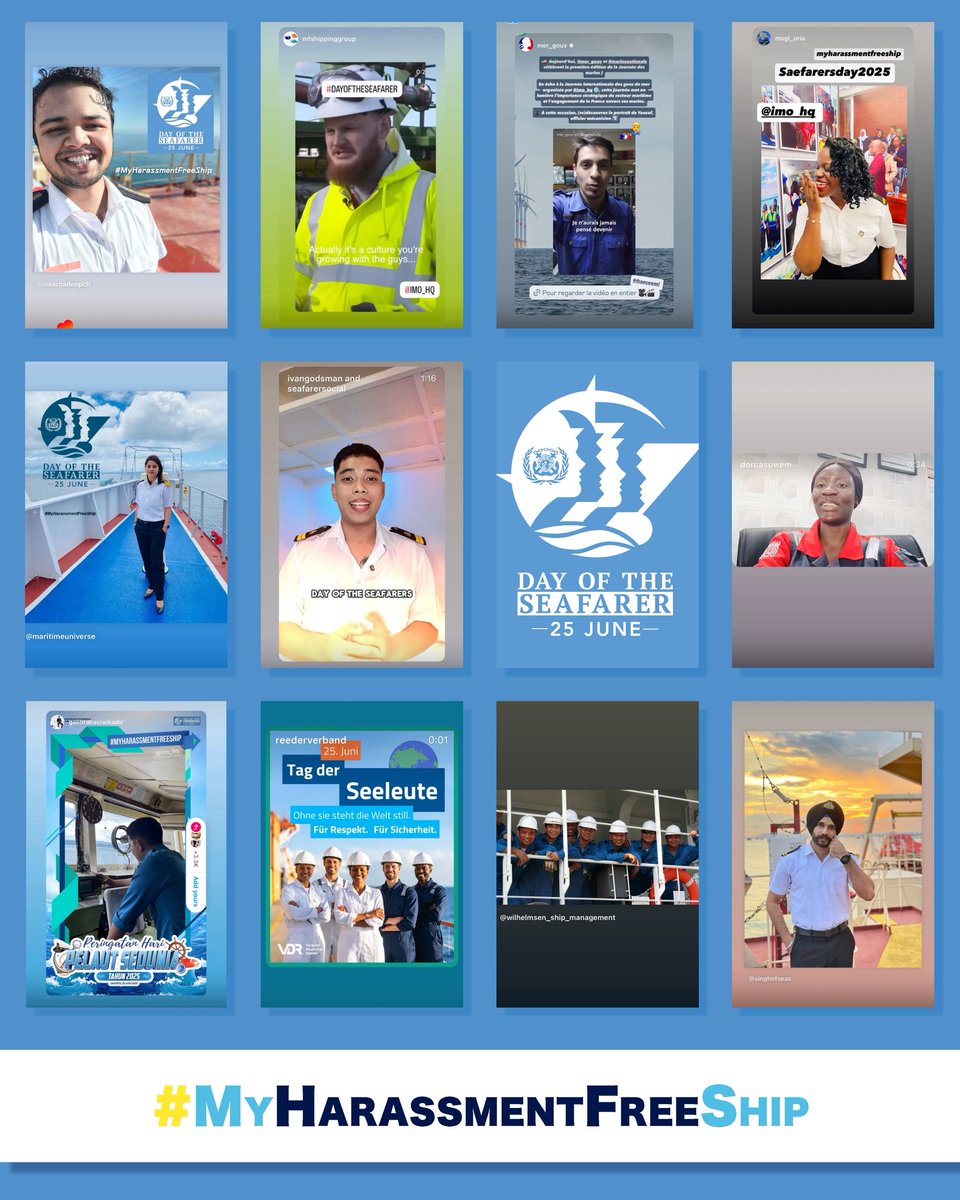 The #DayOfTheSeafarer is in full swing globally! 🌍 We're seeing incredibly positive messages being shared by seafarers worldwide. Here's a snapshot of some inspiring insights from those at sea. Keep sharing your stories and pledges using #MyHarassmentFreeShip!