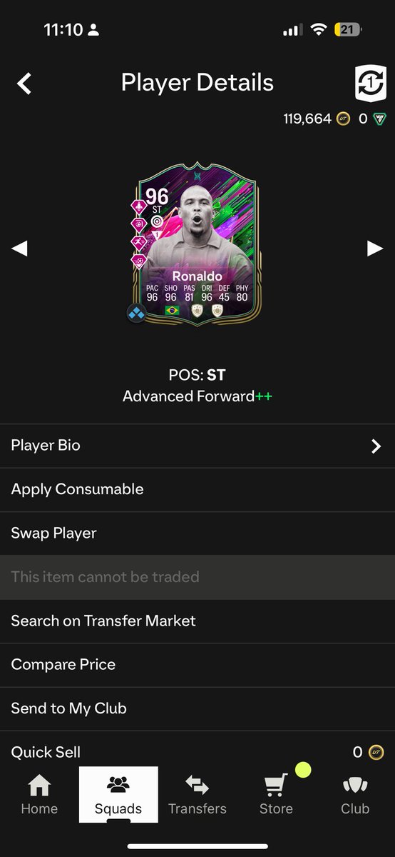 RawCollectible's tweet photo. @FUTxGG I still take my R9 over them all. Too class in game 
Would love to try that Dinho, CR7 &amp; Dona card tho 
Look insane https://t.co/7kSgdJlwJP