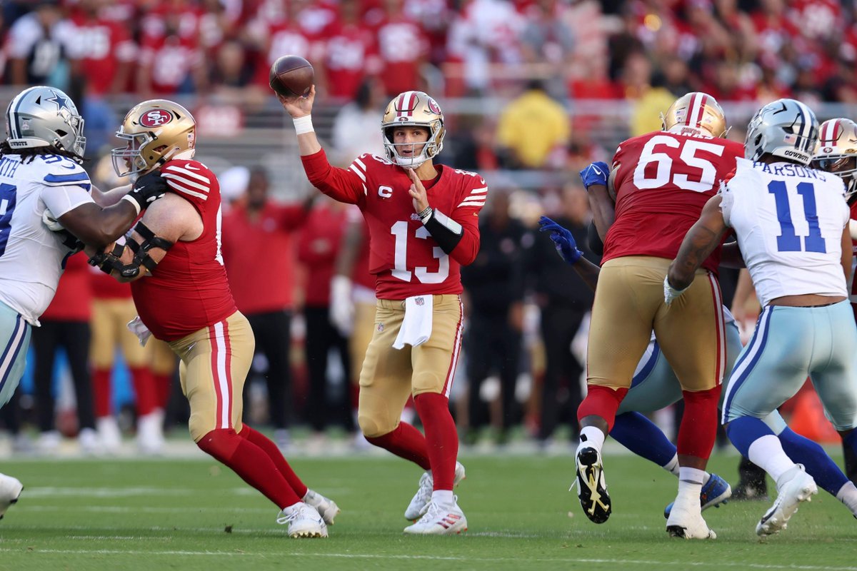 RicoRipz's tweet photo. Brock Purdy 

Just two years ago, in his first full season as a starter, Purdy finished as the overall QB6. We’ve seen the elite ceiling that he possesses when the 49ers offense is healthy and rolling, and it’s looking like they will get back to that in 2025.

Purdy is just as good, if not even better than he was in 2023 and has all the belief from the 49ers organization, who just extended him for another 5 years this off-season.

The 49ers are rejuvenated and have all the right pieces, which could lead to a BIG season from Brock Purdy🚀