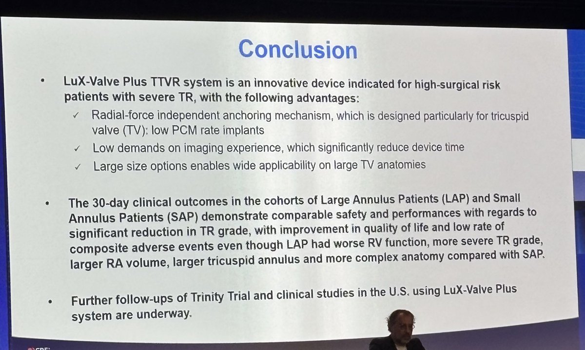 David L. Fischman (@fischman_david) on Twitter photo The exploration in the management of tricuspid valve disease continues. Treatment of large anatomy tricuspid valve with the LuX-Valve Plus. Early results of Trinity Trial presented <a href="/crfheart/">Cardiovascular Research Foundation</a> #NYValves2025 The exploration in the management of tricuspid valve disease continues. Treatment of large anatomy tricuspid valve with the LuX-Valve Plus. Early results of Trinity Trial presented <a href="/crfheart/">Cardiovascular Research Foundation</a> #NYValves2025