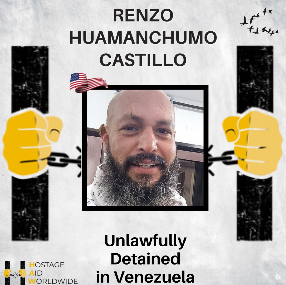 Hostage Aid Worldwide (@hostageaid) on Twitter photo 276 days. No calls. No visits. No answers.
U.S. LPR Renzo Yasir Huamanchumo Castillo has been wrongfully detained & cut off from the world inside Venezuela’s prisons. His family is desperate, clinging to hope & fighting to keep his name alive.
<a href="/POTUS/">President Donald J. Trump</a> <a href="/RichardGrenell/">Richard Grenell</a>, Renzo did 276 days. No calls. No visits. No answers.
U.S. LPR Renzo Yasir Huamanchumo Castillo has been wrongfully detained & cut off from the world inside Venezuela’s prisons. His family is desperate, clinging to hope & fighting to keep his name alive.
<a href="/POTUS/">President Donald J. Trump</a> <a href="/RichardGrenell/">Richard Grenell</a>, Renzo did