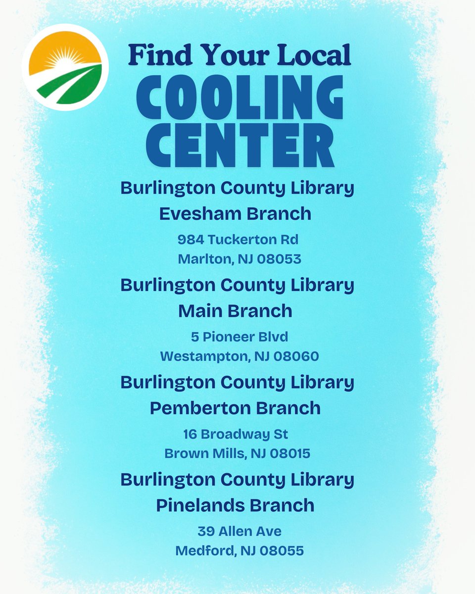 AswAndreaKatz's tweet image. Make sure you're keeping cool today! The following cooling centers are available in LD-8. For more information, please call 2-1-1.