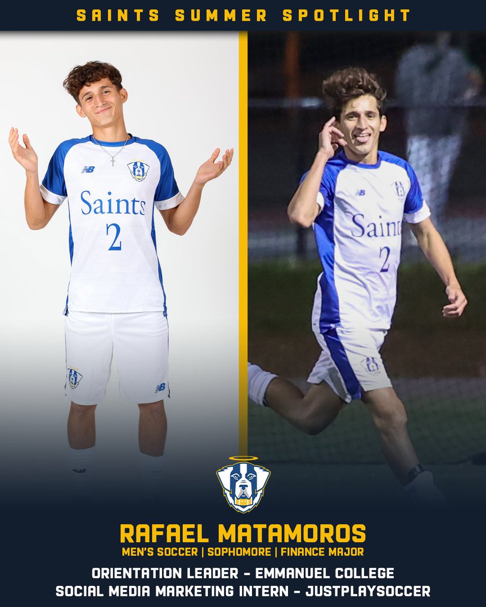 ECSaints's tweet image. 𝐒𝐚𝐢𝐧𝐭𝐬 𝐒𝐮𝐦𝐦𝐞𝐫 𝐒𝐩𝐨𝐭𝐥𝐢𝐠𝐡𝐭: 𝐑𝐚𝐟𝐚𝐞𝐥 𝐌𝐚𝐭𝐚𝐦𝐨𝐫𝐨𝐬
The Florida native is spending his summer in the Heart of Boston!
Rafa is serving as an Orientation Leader while interning in Social Media Marketing with Justplaysoccer.
#GoECSaints